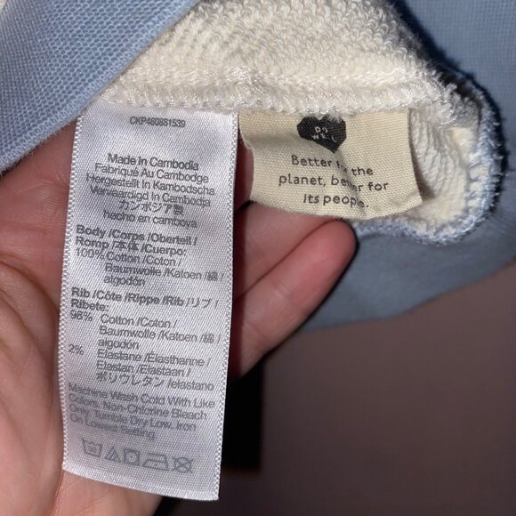 Colorblock Raglan Sleeve Madewell Puff Sleeve Short Sleeve Sweater Minimalist - Picture 6 of 6